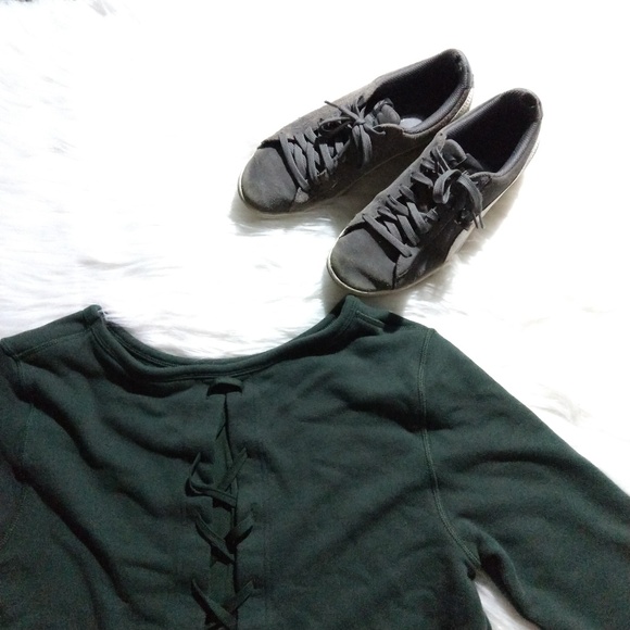 AVIA french terry lace up back pullover sweatshirt - Picture 3 of 8